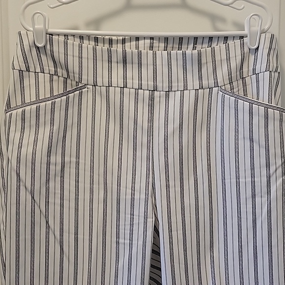 Ladies black and white stripped ankle length pants - Picture 3 of 6
